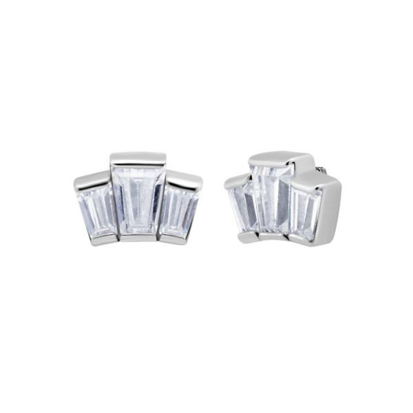 SS316L MICRO ATTACHMENT SET W. TAPER BAQUETTE CUBIC ZIRCONIA