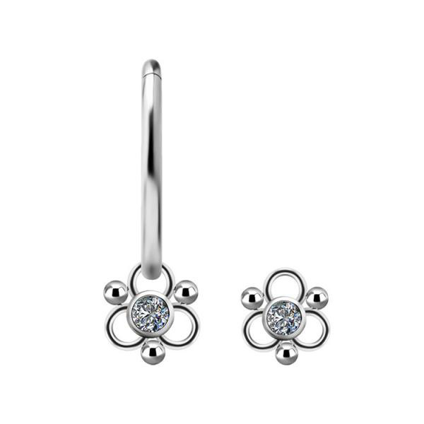 TITANIUM CLUSTER CHARM FOR HINGED RINGS SET W. PREMIUM ZIRCONIA
