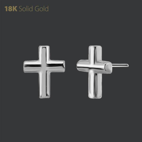 18K WHITE GOLD THREADLESS CROSS ATTACHMENT