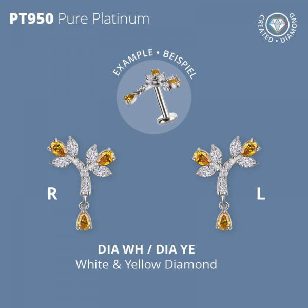 PLATINUM 950 INTERNAL MICRO ATTACHMENT SET W. LAB CREATED DIAMONDS