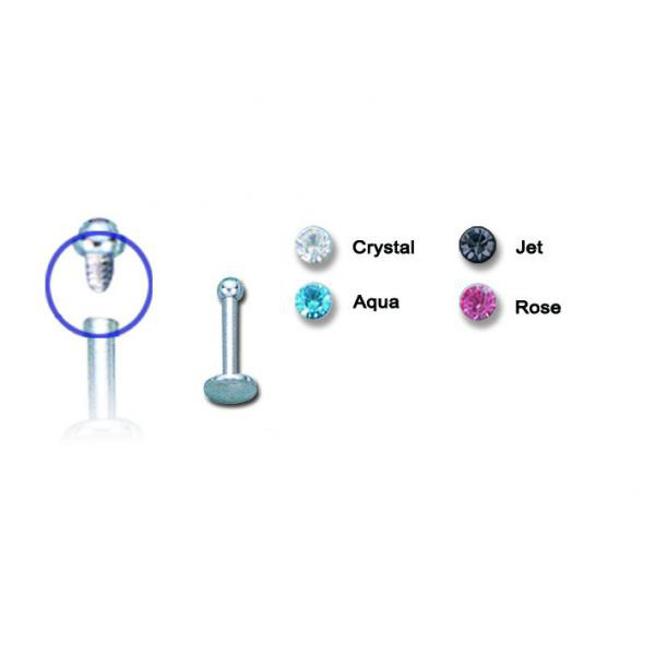 SS316L JEWELLED INTERNAL MICRO LABRET