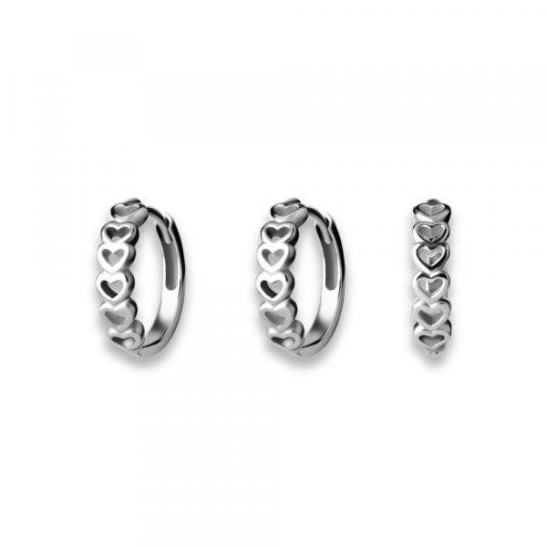 SS316L HOOP EARRINGS (HEARTS)
