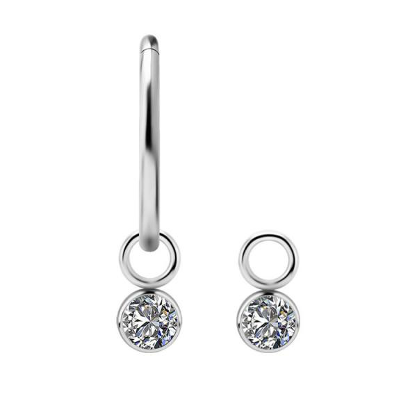 TITANIUM CLUSTER CHARM FOR HINGED RINGS SET W. PREMIUM ZIRCONIA