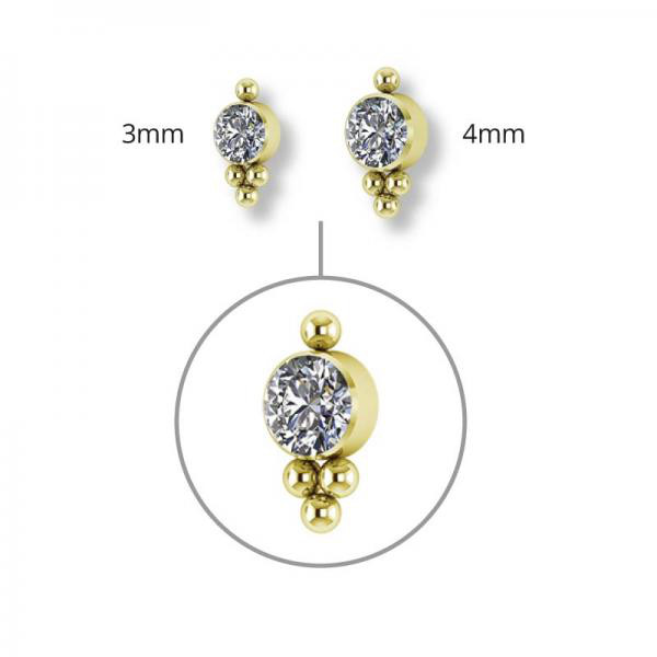 24K GOLD PVD TITANIUM CLUSTER INTERNAL MICRO ATTACHMENT SET W.PREMIUM ZIRCONIA