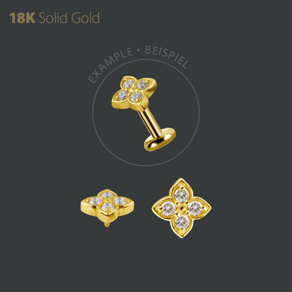 18K GOLD INTERNAL MICRO ATTACHMENT SET W. PREMIUM ZIRCONIA