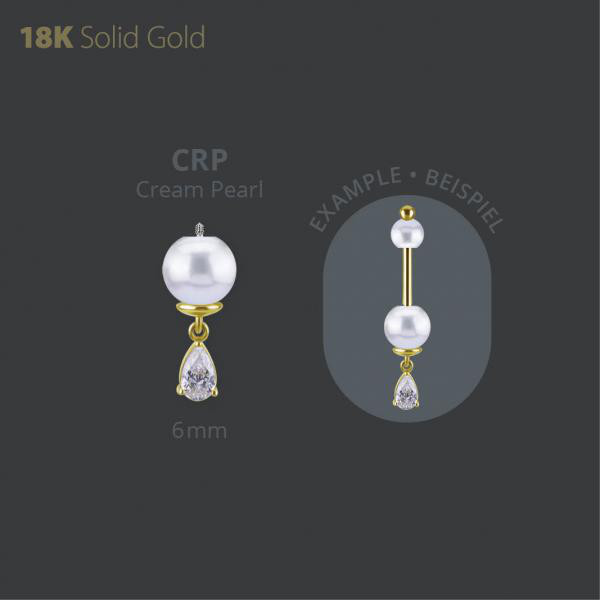 18K GOLD INT. VERTICAL HELIX ATTACHMENT SET W. FRESHWATER PEARL