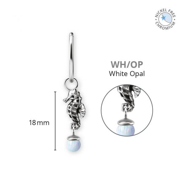 CoCr NF SEAHORSE CHARMS SET W. LAB CREATED OPALS