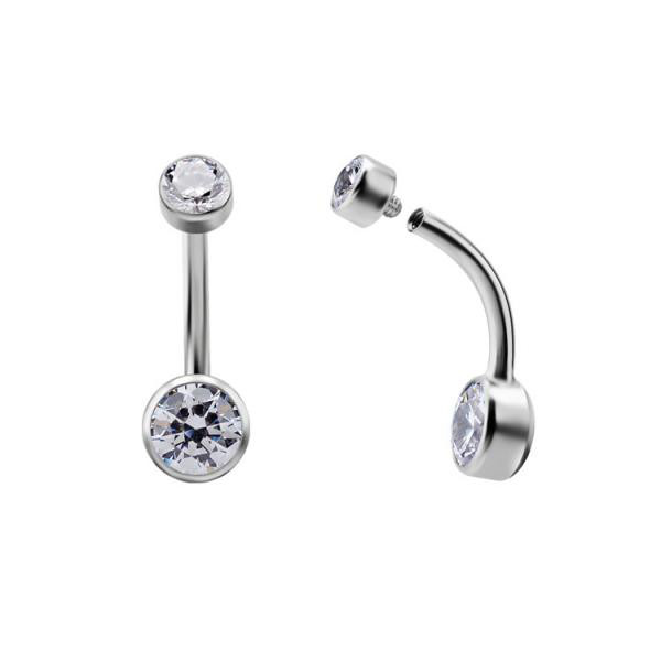 TITANIUM INTERNAL DISC BELLY BANANAS SET W. PREMIUM ZIRCONIA