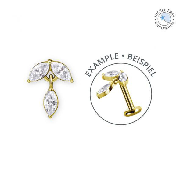 18K GOLD PVD CoCr NF THREADLESS ATTACHMENT SET W. PREMIUM ZIRCONIA