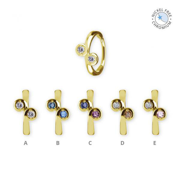 18K GOLD PVD CoCr NF HINGED SEGMENT RING SET W.PREMIUM ZIRCONIA