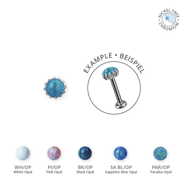 CoCr NF THREADLESS ATTACHMENT SET W. LAB CREATED OPAL