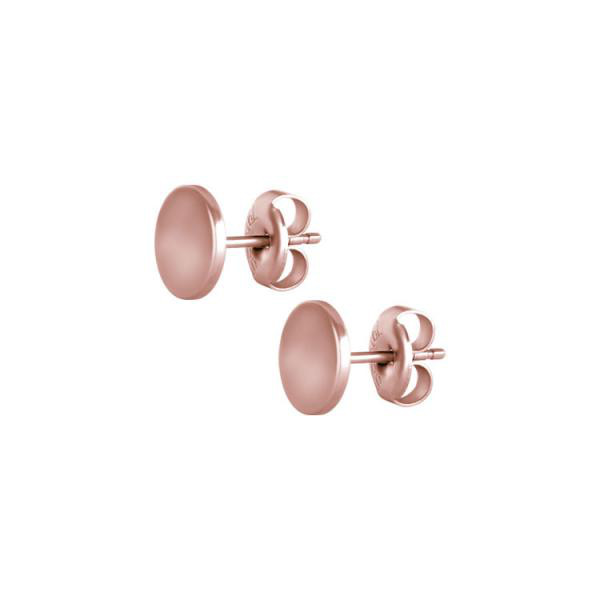 ROSE GOLD PVD SS316L EAR STUDS (RD DISC) (PAIR)