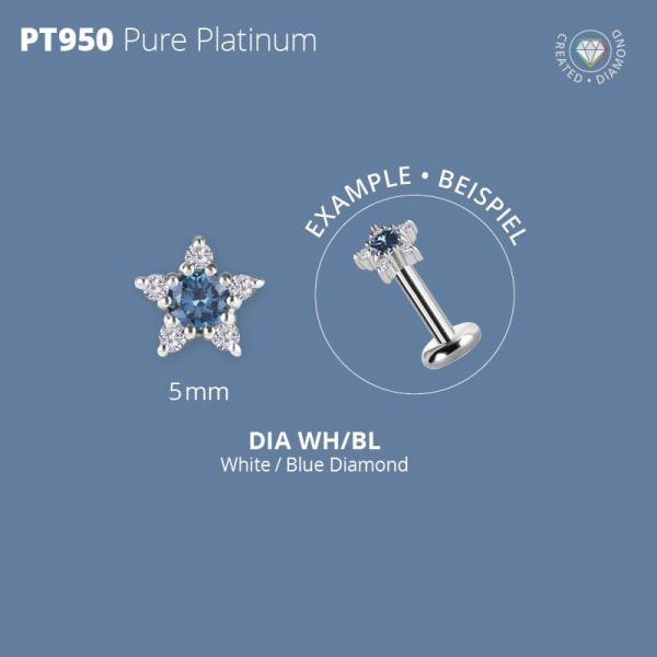 PLATINUM 950 INTERNAL ATTACHMENT SET W. CREATED DIAMONDS