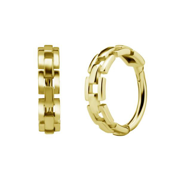 24K GOLD PVD SS316L HINGED RING (CHAIN STYLE)
