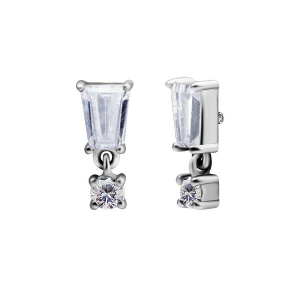 SS316L MICRO ATTACHMENT SET W. TAPER BAQUETTE CUBIC ZIRCONIA