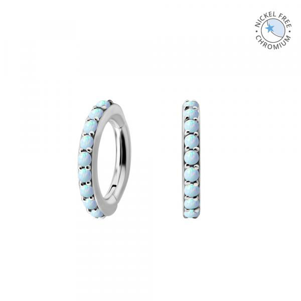 CoCr NF OVAL BELLY CLICKER SET W. LAB CREATED OPAL