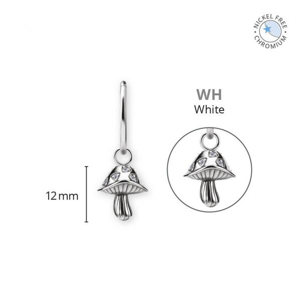 CoCr NF MUSHROOM CHARMS FOR HINGED RINGS SET W. PREMIUM ZIRCONIA