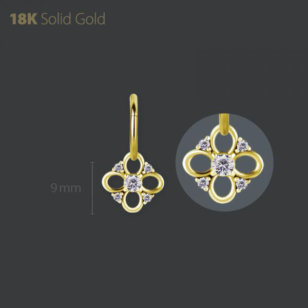18K GOLD CHARM SET W. PREMIUM ZIRCONIA