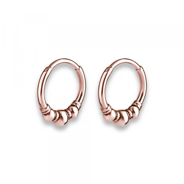 ROSE GOLD PVD SS316L HOOP EARRINGS (ETHNIC)