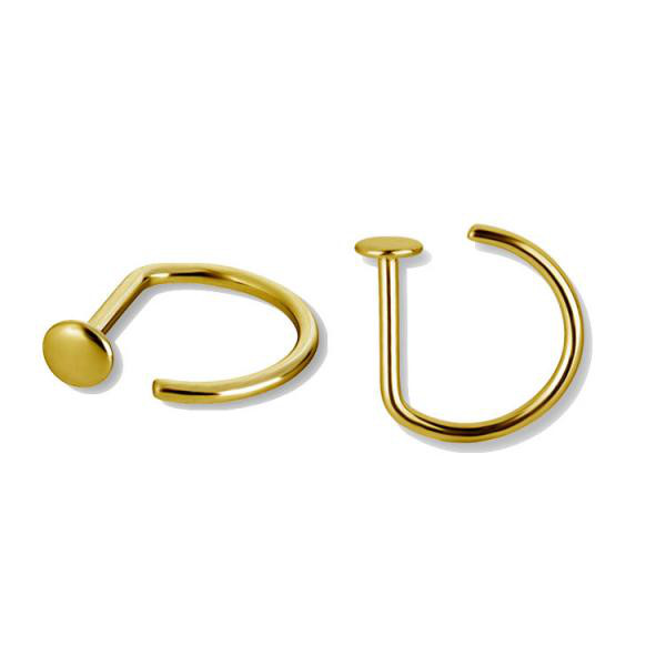 24K GOLD PVD TITANIUM STRAIGHT OPEN NOSE RING