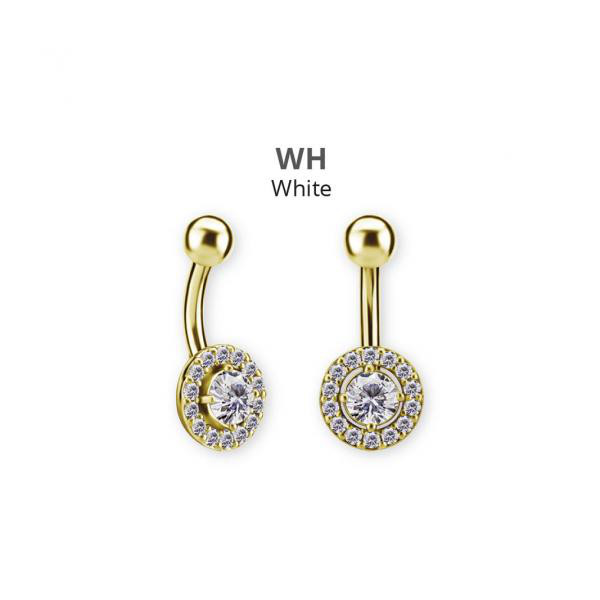 24K GOLD PVD SS316L INTERNAL BANANA SET W. PREMIUM ZIRCONIA