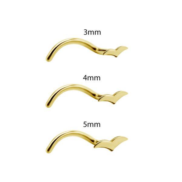24K GOLD PVD TITANIUM CURVED NOSE STUDS (BIRD)
