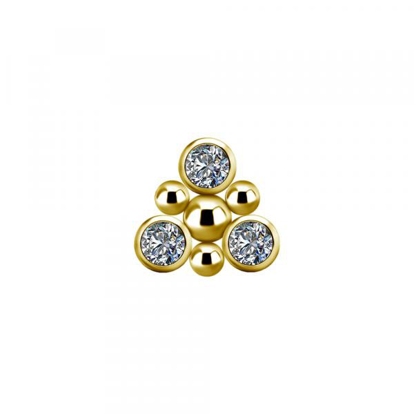 24K GOLD PVD TITANIUM CLUSTER INTERNAL MICRO ATTACHMENT SET W.PREMIUM ZIRCONIA