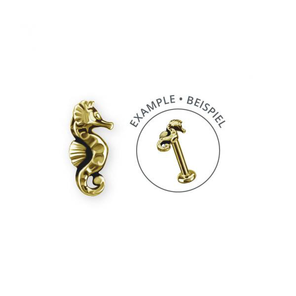 24K GOLD PVD SS316L INTERNAL MICRO SEA HORSE ATTACHMENT