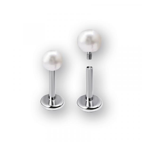 TITANIUM INTERNAL LABRET WITH FRESH WATER PEARL