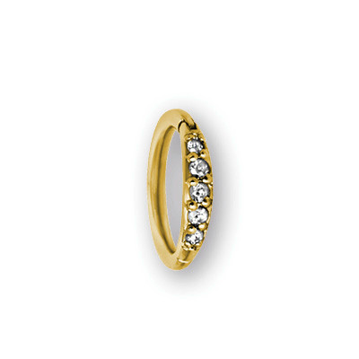 24K GOLD PVD SS316L JEWELLED HINGED RING SET W. PREMIUM ZIRCONIA