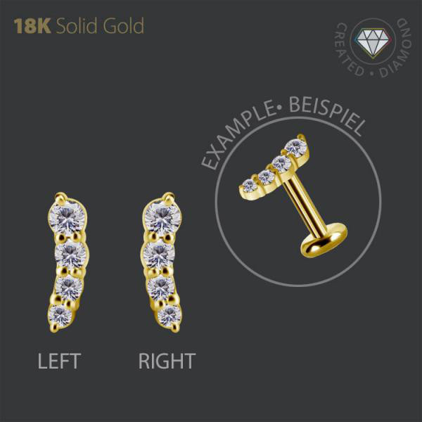 18K GOLD INTERNAL MICRO ATTACHMENT SET WITH LAB CREATED DIAMONDS