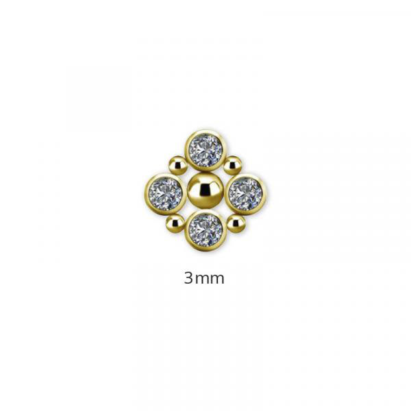24K GOLD PVD TITANIUM CLUSTER INTERNAL MICRO ATTACHMENT SET W.PREMIUM ZIRCONIA
