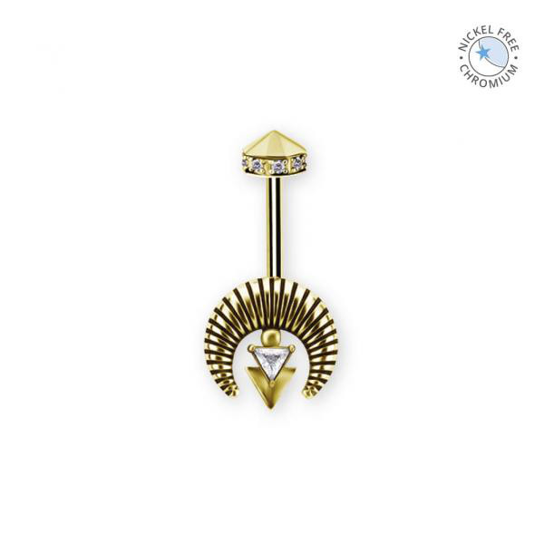 18K GOLD PVD CoCr TITANIUM INTERNAL VERTICAL HELIX SET W. PREMIUM ZIRCONIA