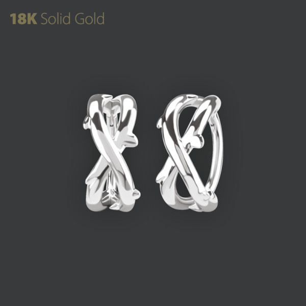 18K WHITE GOLD HINGED SEGMENT THORN RING