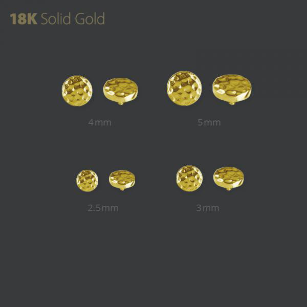 18K GOLD INTERNAL HAMMERED DISC MICRO ATTACHMENT