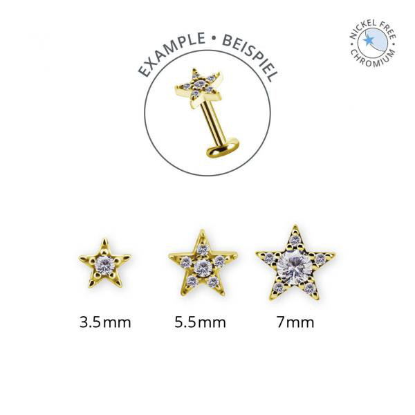 18K GOLD PVD CoCr NF INTERNAL MICRO STAR ATT. SET W. PREMIUM ZIRCONIA