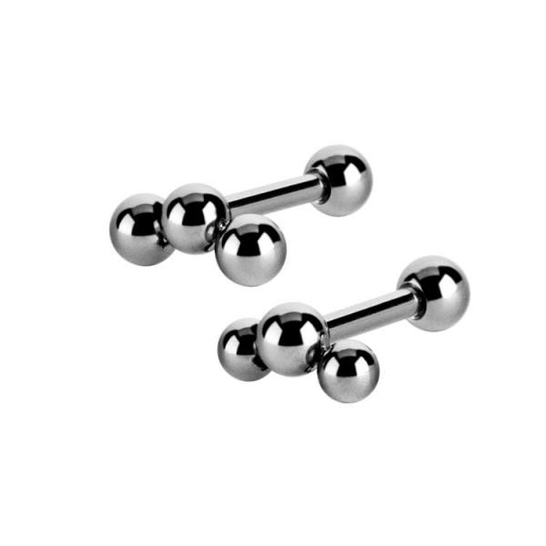 SS316L TRAGUS / HELIX BARBELL WITH MICRO BALLS(TRIPLET)