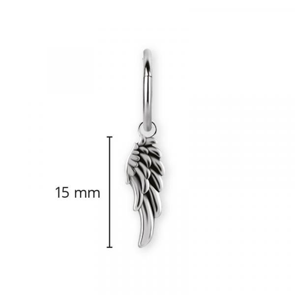 SS316L WING CHARM FOR HINGED SEGMENT RING