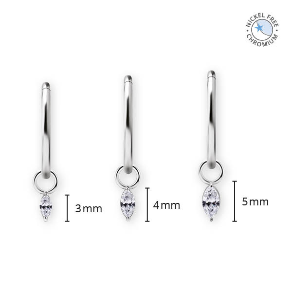 CoCr NF MARQUISE CHARMS SET W. PREMIUM ZIRCONIA