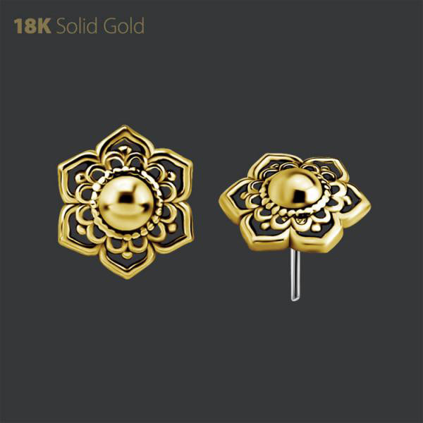 18K GOLD THREADLESS FLOWER ATTACHMENT
