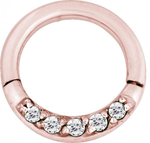 ROSE GOLD PVD SS316L JEWELLED HINGED RING (PAVE SETTING)