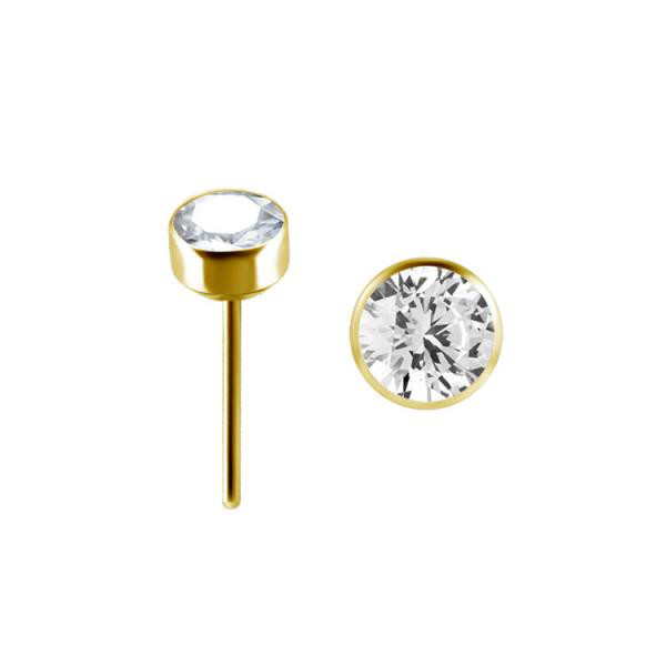 TITANIUM 24K GOLD PVD THREADLESS DISC ATTACHMENT SET W. PREMIUM ZIRCONIA