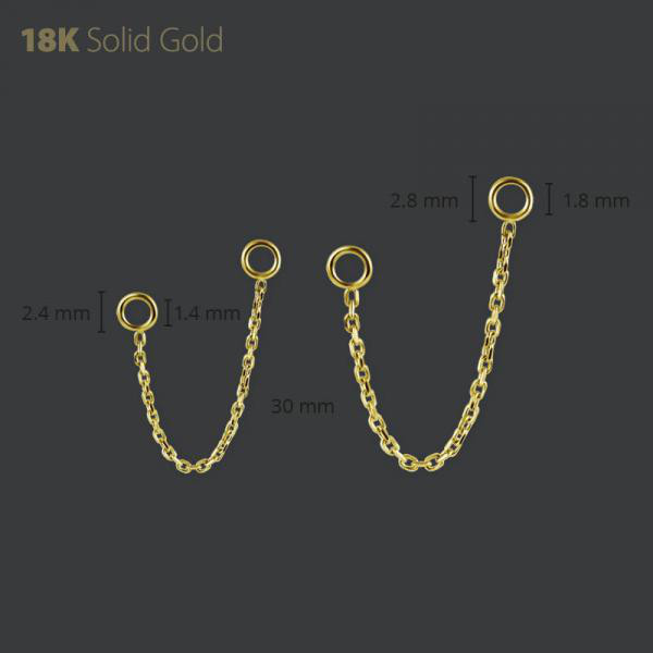 18K GOLD CONNECTING CHAIN FOR CLICKERS