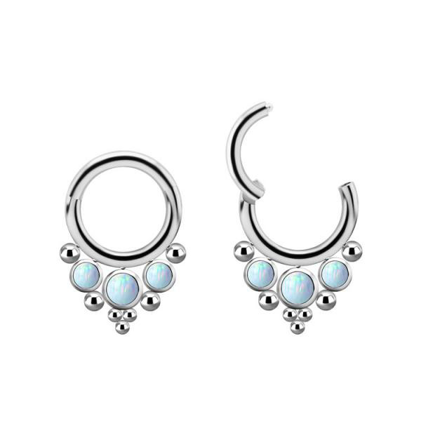 TITANIUM DEVILHEART CLUSTER CLICKER SET W.LAB CREATED OPAL