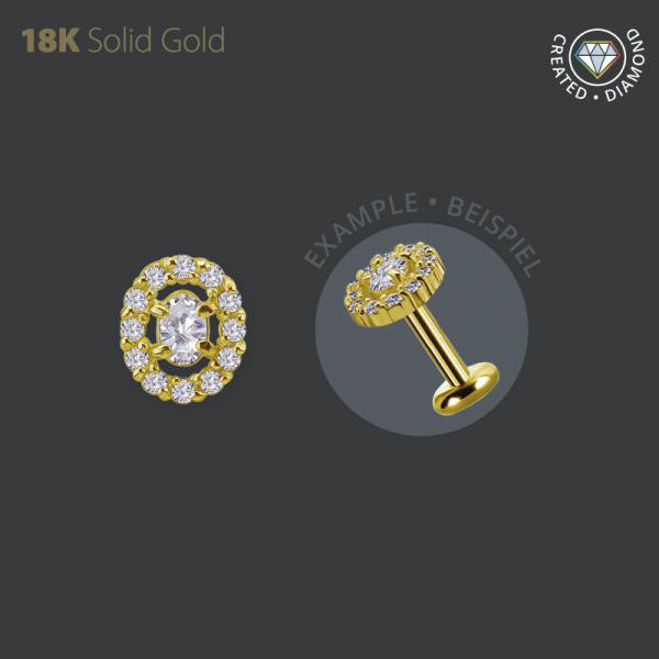 18K GOLD INTERNAL MICRO ATTACHMENT SET W. LAB CREATED DIAMONDS