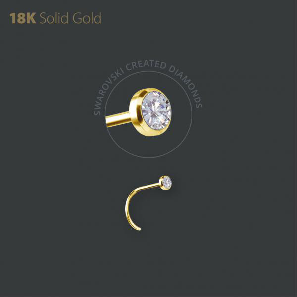 18K GOLD NOSESTUDS SET W. PREMIUM CREATED DIAMONDS