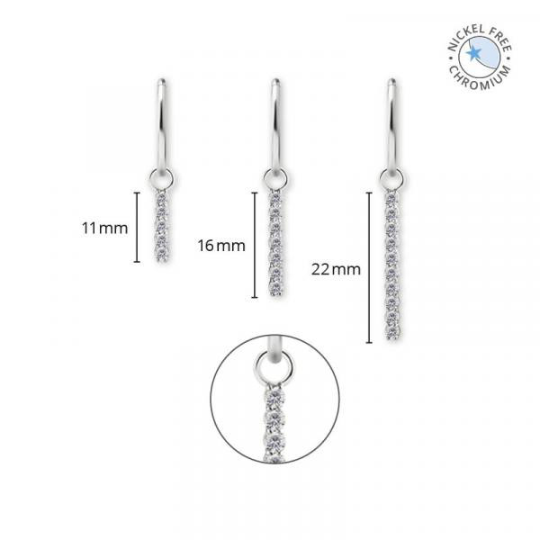CoCr NF BAR CHARM SET W. PREMIUM ZIRCONIA (5, 7, OR 10 STONES)