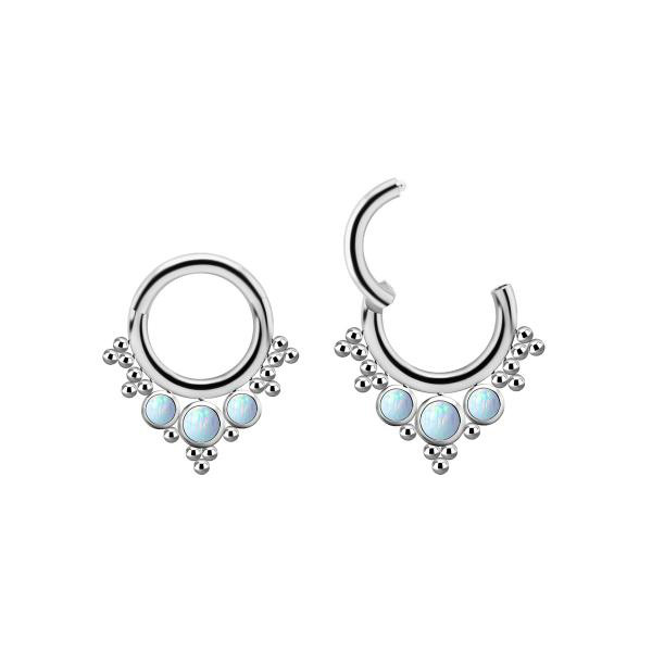 TITANIUM DEVILHEART CLUSTER CLICKER SET W.LAB CREATED OPAL