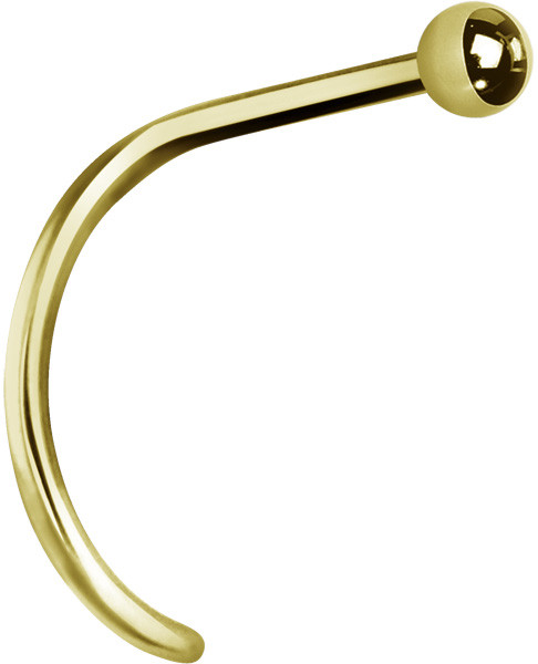 24K GOLD PVD TITANIUM CURVED NOSESTUDS (BALL)