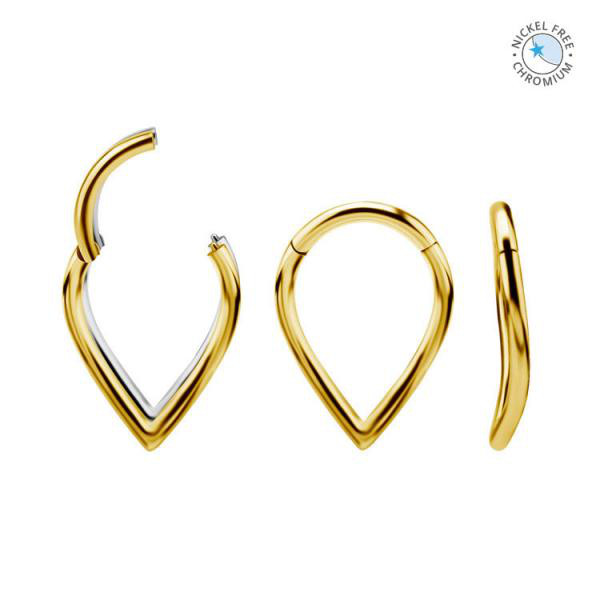 18K GOLD PVD CoCr NF PLAIN "V" SHAPED CLICKER